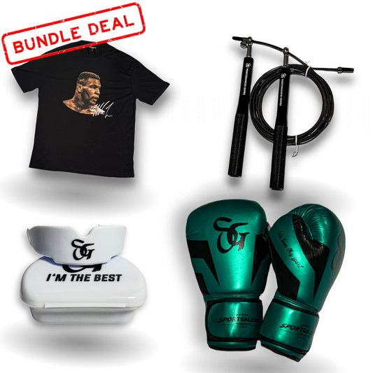 Bundle Starter Paket Kampfsport inkl. Handschuhe,Mundschutz,Springseil,Oversized T-Shirt