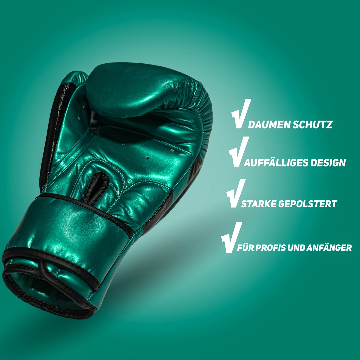 Sport Galerie Boxhandschuhe für Kampfsport Grün Schwarz/Gelb Schwarz